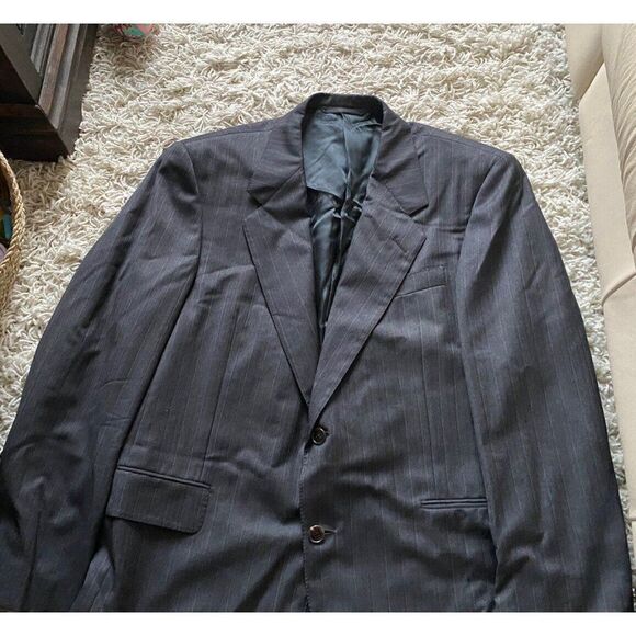 Hickey Freeman Blazer Jacket Sport Coat Grey Pinstripe Wool 42R / 42 R - Picture 2 of 6